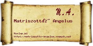 Matriszottó Angelus névjegykártya